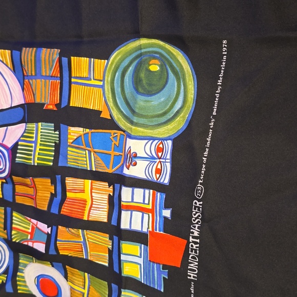 Hundertwasser 753 1978 Escape of the indoor sky Scarf Heberlein Vintage Colorful - Picture 2 of 4